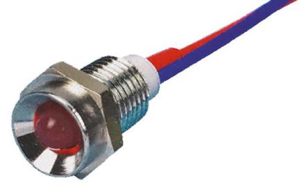Tranilamp - LMR10/24AC/3  RED - Tranilamp LMR10/24AC/3 RED 5 mm  ɫ LED ָʾ, ߽Ӷ, 9.5mmװ׳ߴ, 24 V 		