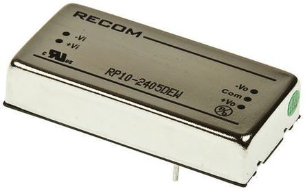 Recom - RP10-4812DEW - Recom RP10 EW ϵ 10W ʽֱ-ֱת RP10-4812DEW, 18  75 V ֱ, 12V dc, 416mA, 1.6kV dcѹ		