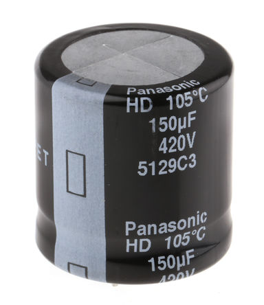 Panasonic - EETHD2S151JJ - Panasonic HD ҧʽ ϵ 420 V ֱ 150F  EETHD2S151JJ, 20%ݲ, +105C		