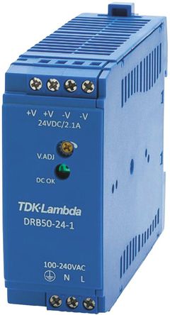 TDK-Lambda - DRB-50-48-1 - TDK-Lambda 50.4W DIN Դ DRB-50-48-1, 91%Ч, 264V ac, 1.05A, 52.8V dc 48V dc/		