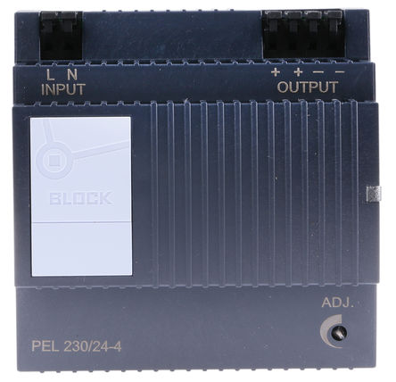 Block - PEL 230/24-4 - Block 2 ģʽ DIN 尲װԴ PEL 230/24-4, 88%Ч, 264V ac, 4A, 26.4V dc 24V dc/		