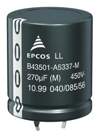 EPCOS - B43501C5227M000 - EPCOS B43501 ϵ 450 V ֱ 220F ͨ  B43501C5227M000, 20%ݲ, 600m(ֵ), +85C, B43501װ		
