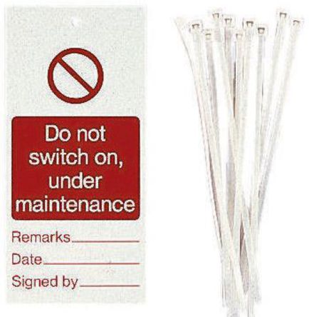 RS Pro - 7824547 - RS Pro 7824547 10Ƭ 'Do Not Switch On, Under Maintenance (ά)' PP ǩ, 158 x 75mm		