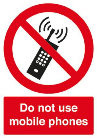 Signs & Labels - PH01051S - Signs & Labels PH01051S ɫ/ɫ/ɫ Ӣ PP Ӳ ֹ־ “Do Not Use Mobile Phones“, 148 x 210mm		