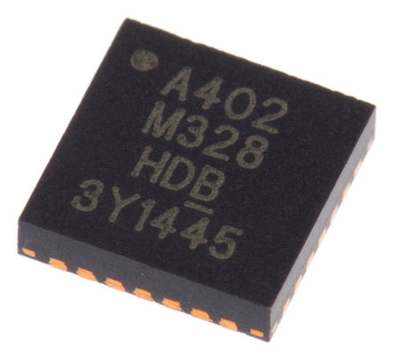 Microchip - ATMEGA328-MMH - ATmega ϵ Microchip 8 bit AVR MCU ATMEGA328-MMH, 20MHz, 32 kB ROM , 2 kB RAM, QFN-28		