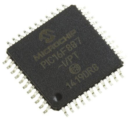 Microchip - PIC16F887-I/PT - Microchip PIC16F ϵ 8 bit PIC MCU PIC16F887-I/PT, 20MHz, 8192  ROM , 368 B RAM, TQFP-44		