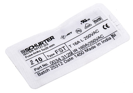 Schurter - 0034.3129 - Schurter T۶ٶ 16A ʽ۶ 0034.3129, 5 x 20mm		