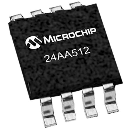 Microchip - 24AA512-I/SN - Microchip 24AA512-I/SN  EEPROM 洢, 512kbit, 64K x, 8bit,  - I2Cӿ, 1.7  5.5 V, 8 SOICװ		