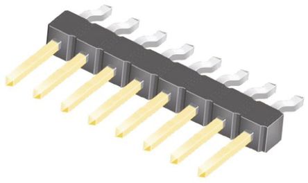 Samtec - TSM-108-02-L-SH - Samtec TSM 系列 8路 2.54mm节距 (1排) 直角 引脚管座 TSM-108-02-L-SH, 焊接端接, 7A, 表面安装		