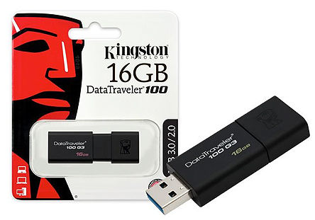 Kingston - DT100G3/16GB - Kingston DataTraveler 16 GB USB 3.0 U		