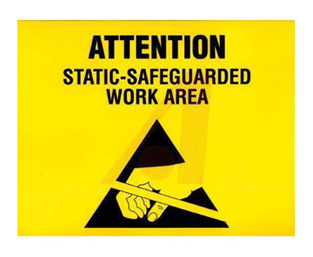 SCS - ESDSIGN8.5X11 - SCS ESDSIGN8.5X11 ɫ/ɫ Ӣ ֽ ESD ǩ "Attention-Static SafeGuarded Work Area", 11 x 8.5in		