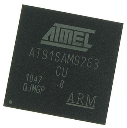 Atmel - AT91SAM9263B-CU-100 - Atmel AT91 ϵ 32 bit ARM MCU AT91SAM9263B-CU-100, 200MHz, 128 kB ROM ROM, 16 kB80 kB RAM, 1xUSB, TFBGA-324		