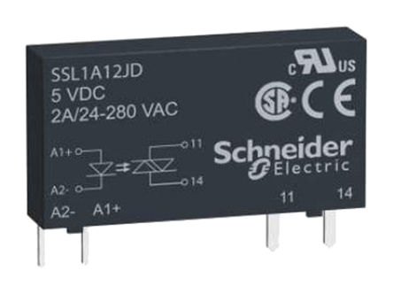 Schneider Electric - SSL1A12NDR - Schneider Electric 2 A PCBװ  ̵̬ SSL1A12NDR, SCR, 㽻л, 280 V 		