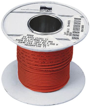 Alpha Wire - 3055 OR005 - Alpha Wire 30m ɫ 18 AWG UL1007 о ڲߵ 3055 OR005, 0.81 mm2 , 16/0.25 mm оʾ, 300 V		