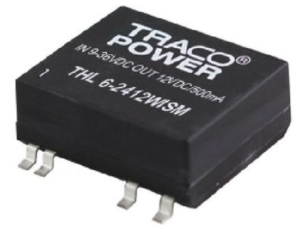 TRACOPOWER - THL 6-4811WISM - TRACOPOWER THL 6WISM ϵ 6W ʽֱ-ֱת THL 6-4811WISM, 18  75 V ֱ, 5V dc, 1.2A, 1.5kV dcѹ, 79%Ч		