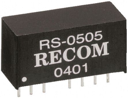 Recom - RS-4805D - Recom RS ϵ 2W ʽֱ-ֱת RS-4805D, 36  72 V ֱ, 5V dc, 200mA, 1kV dcѹ, 78%Ч, SIPװ		