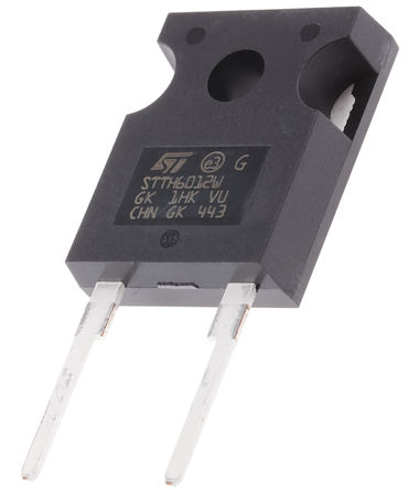 STMicroelectronics - STTH6012W - STMicroelectronics STTH6012W  , Io=60A, Vrev=1200V, 125ns, 2 DO-247װ		