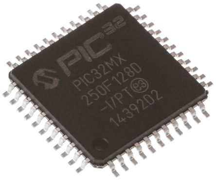 Microchip - PIC32MX250F128D-I/PT - Microchip PIC32MX ϵ 32 bit PIC MCU PIC32MX250F128D-I/PT, 40MHz, 131 kB ROM , 32 kB RAM, 1xUSB, TQFP-44		