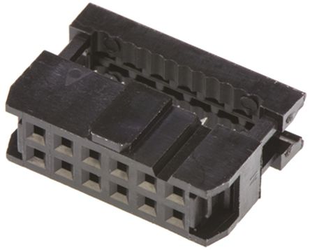 Amphenol - T812112A100CEU - Amphenol T812 系列 2行 12路 2.54mm节距 母 IDC 连接器 T812112A100CEU, 电缆安装		