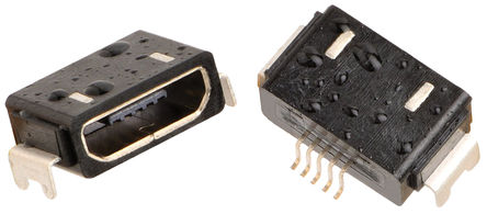 Molex - 105443-1101 - Molex ֱ SMTװ ĸ micro USB  105443-1101, B, 30 V, 1 A, 1.8 A 105443		