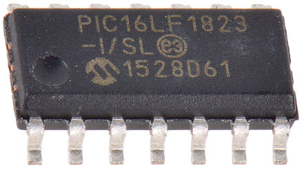 Microchip - PIC16LF1823-I/SL - PIC16F ϵ Microchip 8 bit PIC MCU PIC16LF1823-I/SL, 32MHz, 2048  ROM , 128 B RAM, 1xUSB, SOIC-14		