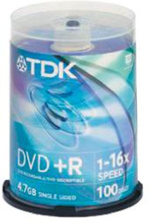 TDK - DVD+R47CBED100 - TDK 4.7 GB DVD, DVD+R , 100 װ		