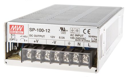RS Pro - SP-100-12 - RS Pro 102W  ǶʽģʽԴ SMPS SP-100-12, 120  370 V dc, 85  264 V ac, 12V dc, 8.5A, 80%Ч, շװ		