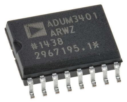 Analog Devices - ADUM3401ARWZ - Analog Devices ADUM3401ARWZ 4通道 数字隔离器, 2.5 kV隔离电压, 16针 SOIC		