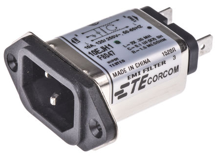 TE Connectivity - 10EJH1 - TE Connectivity װ C14 IEC ˲ ͷ 6609008-4, ζ˽, 10A, 250 V 		