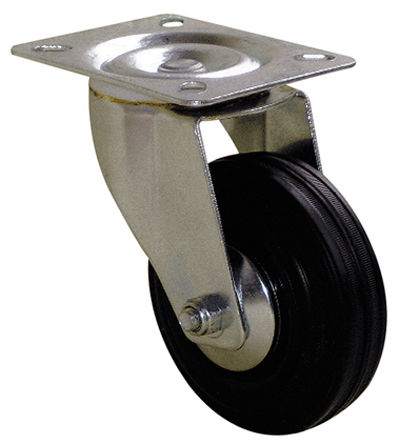 Guitel - 1275102 - Guitel 100mm直径 旋转脚轮 1275102, 100daN负载, 橡胶轮胎, 聚丙烯 (PP)轮毂		