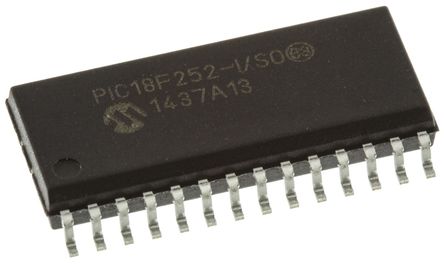 Microchip - PIC18F252-I/SO - Microchip PIC18F ϵ 8 bit PIC MCU PIC18F252-I/SO, 40MHz, 32 kB ROM , 1536 B RAM, SOIC-28		