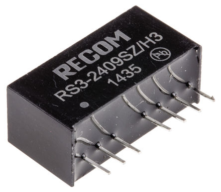 Recom - RS3-2409SZ/H3 - Recom RS3 ϵ 3W ʽֱ-ֱת RS3-2409SZ/H3, 9  27 V ֱ, 9V dc, 333mA, 3kV dcѹ, SIPװ		