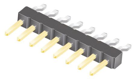 Samtec - TSM-112-01-L-SH - Samtec TSM 系列 12路 2.54mm节距 (1排) 直角 引脚管座 TSM-112-01-L-SH, 焊接端接, 7A, 表面安装		