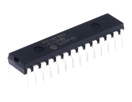Microchip - PIC16F886-E/SP - Microchip PIC16F ϵ 8 bit PIC MCU PIC16F886-E/SP, 20MHz, 256B8192 x 14  ROM , 368 B RAM, SPDIP-28		