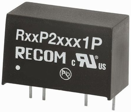 Recom - R12P215D/P - Recom 2W ʽֱ-ֱת R12P215D/P, 10.8  13.2 V ֱ, 15V dc, 66mA, 2.6kV acѹ, SIPװ		