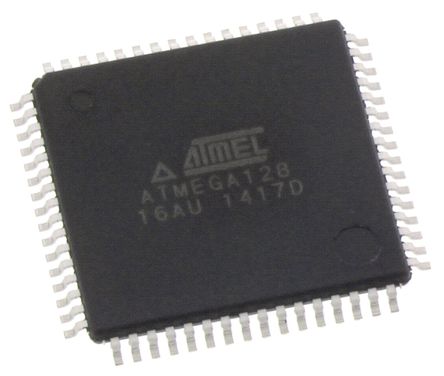 Microchip - ATMEGA128-16AU - ATmega ϵ Microchip 8 bit AVR MCU ATMEGA128-16AU, 16MHz, 128 kB, 4 kB ROM , 4 kB RAM, TQFP-64		
