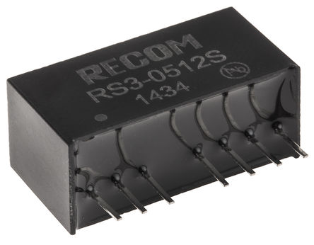 Recom - RS3-0512S - Recom RS3 ϵ 3W ʽֱ-ֱת RS3-0512S, 4.5  9 V ֱ, 12V dc, 250mA, 500V acѹ, SIPװ		