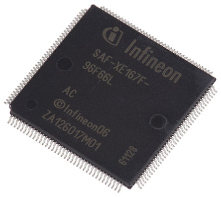 Infineon - SAF-XE167F-96F66L AC - XE166 ϵ Infineon 16 bit, 32 bit bit C166S V2 MCU SAF-XE167F-96F66L AC, 66MHz, 768 kB ROM , 82 kB RAM, LQFP-144		