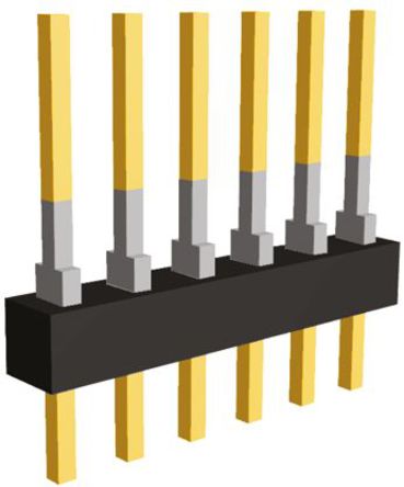 TE Connectivity - 87224-6 - TE Connectivity AMPMODU Mod II ϵ 6· 2.54mmھ (1) ֱ PCB  87224-6, Ӷ˽, 3A, ͨ		