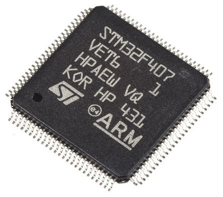 STMicroelectronics - STM32F407VET6 - STM32F ϵ STMicroelectronics 32 bit ARM Cortex M4F MCU STM32F407VET6, 168MHz, 1024 kB ROM , 4 kB192 kB RAM, 1xUSB		