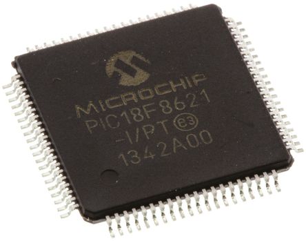 Microchip - PIC18F8621-I/PT - Microchip PIC18F ϵ 8 bit PIC MCU PIC18F8621-I/PT, 40MHz, 64 kB1024 B ROM , 3840 B RAM, TQFP-80		