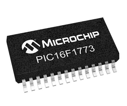 Microchip - PIC16F1773-I/SS - Microchip PIC16F ϵ 8 bit PIC MCU PIC16F1773-I/SS, 32MHz, 7 kB ROM , 512 B RAM, UQFN-28		