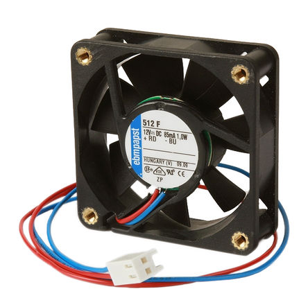 ebm-papst - 612NGLE-RS0 - ebm-papst 600N ϵ 0.6W 12 V ֱ  612NGLE-RS0, 21m3/h, 2500rpm, 60 x 60 x 25.4mm		
