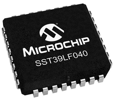 Microchip - SST39LF040-55-4C-NHE - Microchip SST39LF040-55-4C-NHE оƬ, 4Mbit (512K x 8 λ), нӿ, 55ns, 3  3.6 V, 32 PLCCװ		