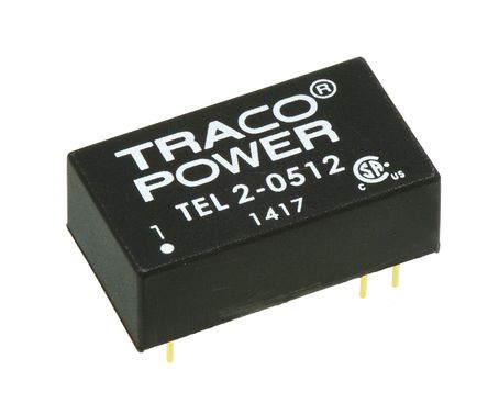 TRACOPOWER - TEL 2-0512 - TRACOPOWER TEL 2 ϵ 2W ʽֱ-ֱת TEL 2-0512, 4.5  9 V ֱ, 12V dc, 165mA, 1.5kV dcѹ, 75%Ч, DIP 16װ		