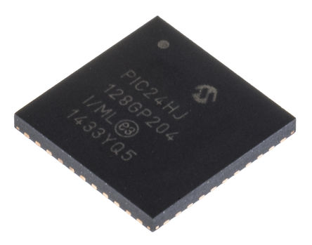 Microchip - PIC24HJ128GP204-I/ML - Microchip PIC24HJ ϵ 16 bit PIC MCU PIC24HJ128GP204-I/ML, 40MIPS, 128 kB ROM , 8 kB RAM, QFN-44		