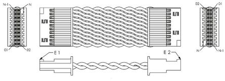 Samtec - SFSD-10-28-H-05.00-DR-NUX - Samtec 127mm 串行电缆组件 SFSD-10-28-H-05.00-DR-NUX, 10 引脚 TFM-WT 至 10 引脚 TFM-WT		