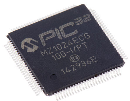Microchip - PIC32MZ1024ECG100-I/PT - Microchip PIC32MZ ϵ 32 bit PIC MCU PIC32MZ1024ECG100-I/PT, 200MHz, 1024 kB ROM , 512 kB RAM, 1xUSB, TQFP-100		