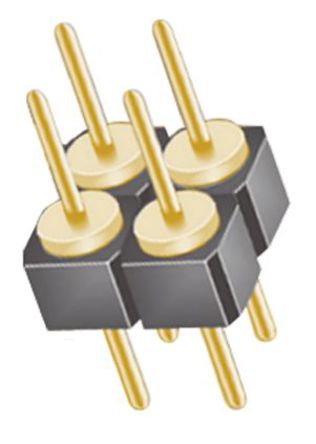Samtec - TD-102-G-A - Samtec TD 系列 4路 2.54mm节距 (2排) 直 引脚管座 TD-102-G-A, 焊接端接, 1A, 通孔		