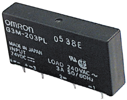 Omron - G3MC-202PL DC5 - Omron 2 A PCB安装 单刀单掷 固态继电器 G3MC-202PL DC5, 光敏输出, 非过零型切换, 264 V 交流		